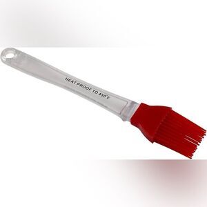 Heat-Resistant Red Silicone Basting Brush 8.5”